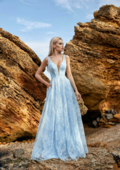 TINA HOLLY ICE BLUE SEQUIN BALL GOWN - Bread Boutique  -  - Darwin boutique - Darwin fashion