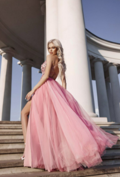 TINA HOLLY PINK EMBELLISHED  GOWN - Bread Boutique  -  - Darwin boutique - Darwin fashion