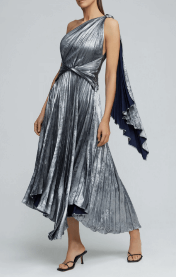 ACLER KALORA DRESS - Bread Boutique  - asymmetrical, charcoal, eveningwear, flowy, one shoulder, pleated, SOPHISTICATED - Darwin boutique - Darwin fashion