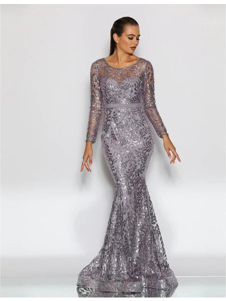 J'ADORE AUSTRALIA GOWN - GREY - Bread Boutique  - absolutely stunning, asymmetrical, GLAMOROUS, J'ADORE, JX4013, SHIMMER, SOPHISTICATED, STUNNING, WAISTED - Darwin boutique - Darwin fashion