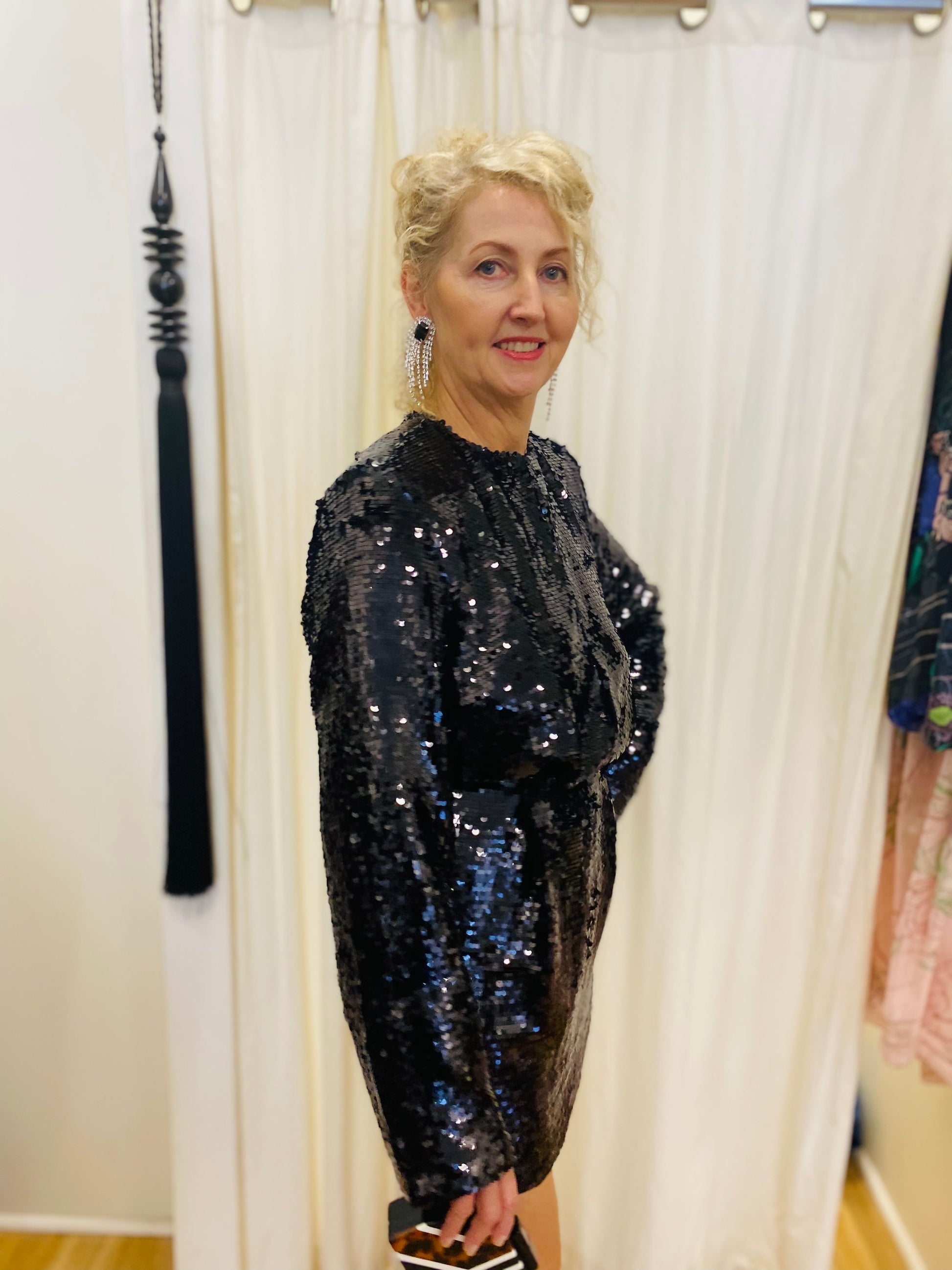 SABINA MUSAYEV SEQUIN CLYDE DRESS - Bread Boutique  - absolutely stunning, asymmetrical, dress, EMBELLISHED, GLAMOROUS, GORGEOUS, SABINA MUSAYEV, sequin, SEXY, SHIMMER, sleeved, SOFT, SOPHISTICATED, STUNNING, stylish, SUPERB, WAISTED - Darwin boutique - Darwin fashion